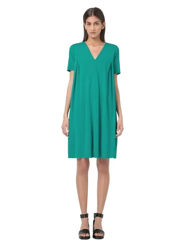 Rochie casual COS S | Turcoaz, Midi, Mânecă scurtă, Volane, Vâscoză