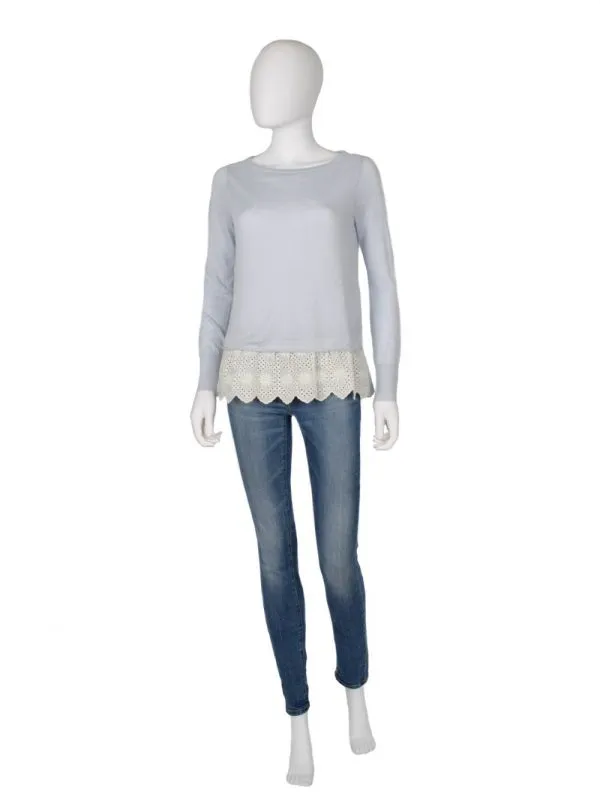 Pulover Mint Velvet EU 34 | Bleu, Lung, Mânecă lungă, Regular fit, Dantelă, Bumbac - Image 2
