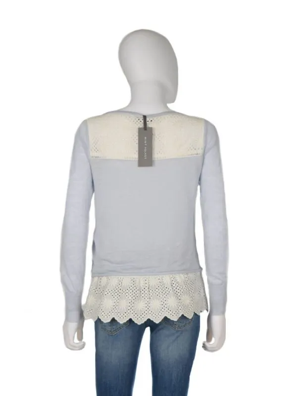 Pulover Mint Velvet EU 34 | Bleu, Lung, Mânecă lungă, Regular fit, Dantelă, Bumbac - Image 3