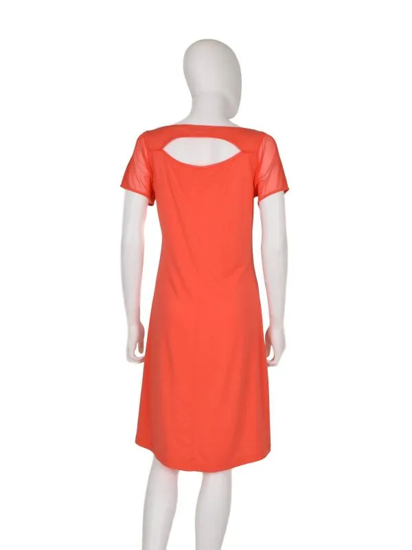 Rochie casual Sandwich_ M | Portocaliu, Midi, Bumbac - Image 2