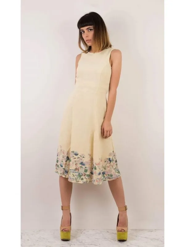 Rochie casual ASOS EU 36 | Crem, Midi, Fără mâneci, Vâscoză - Image 4