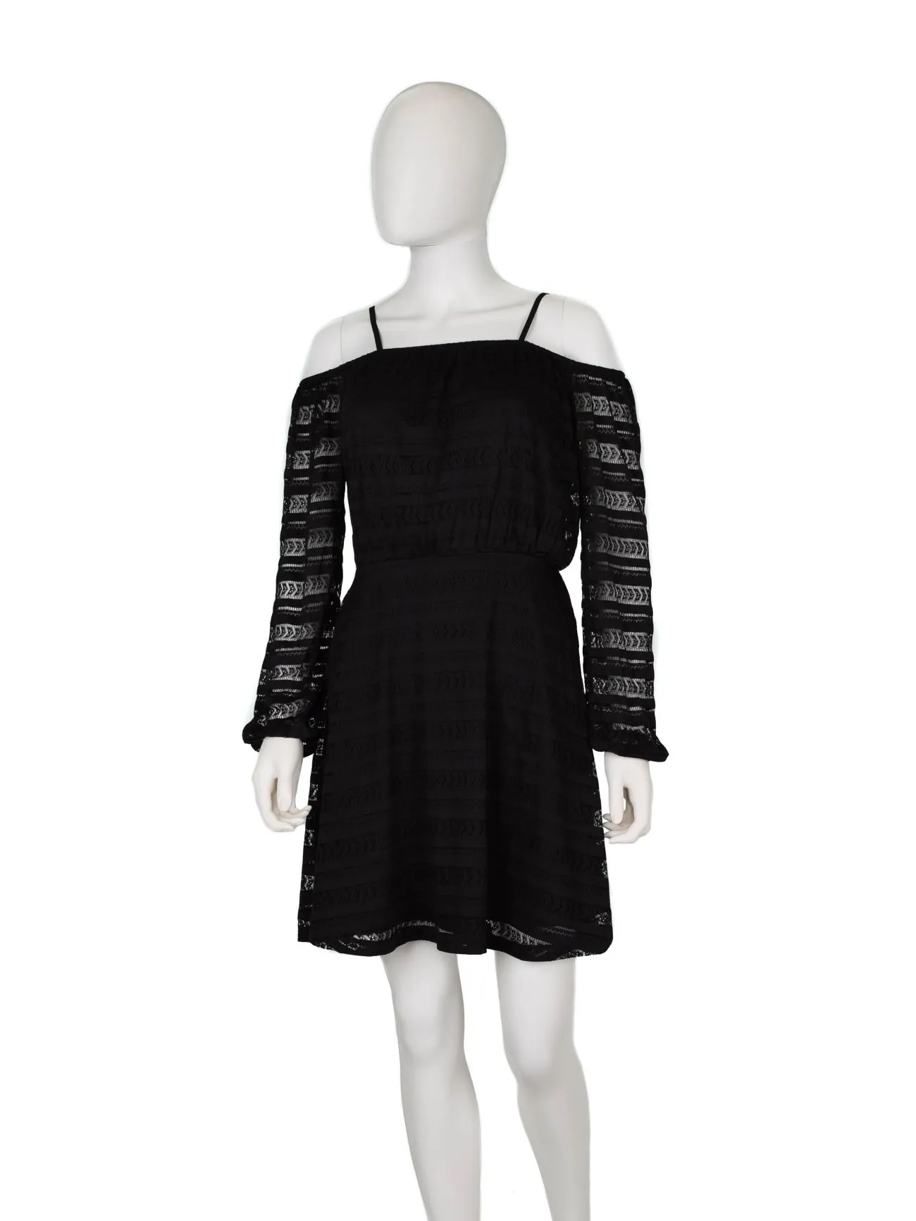 Rochie de seară River Island UK 10 | Negru, Mini, Mânecă lungă, Transparent, Poliester