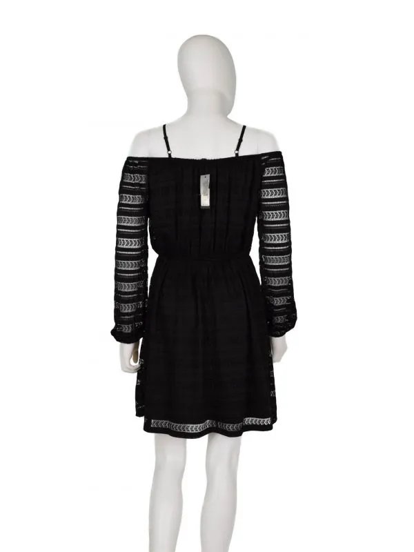 Rochie de seară River Island UK 10 | Negru, Mini, Mânecă lungă, Transparent, Poliester - Image 3