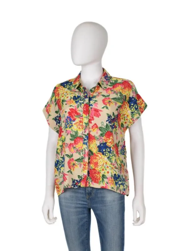 Cămașă ASOS EU 40 | Multicolor, Normal, Mânecă scurtă, Floral & Tropical, Vâscoză