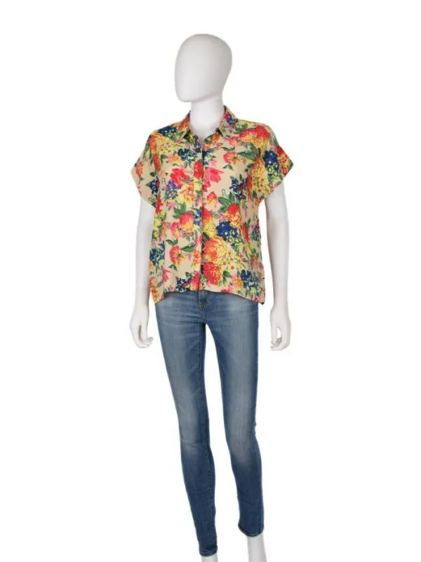 Cămașă ASOS EU 40 | Multicolor, Normal, Mânecă scurtă, Floral & Tropical, Vâscoză - Image 2