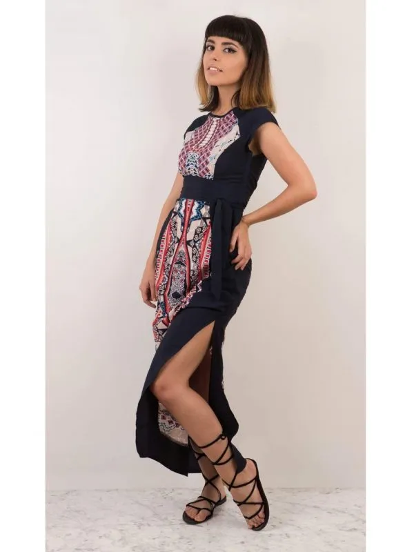 Rochie casual Dorothy Perkins EU 32 | Bleumarin, Maxi, Fără mâneci, Abstract & Color Block, Poliester - Image 3