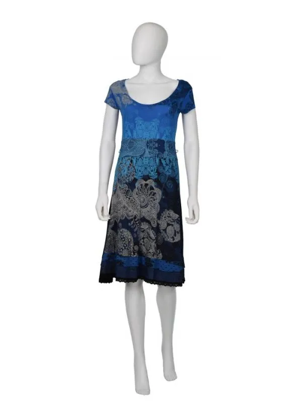 Rochie casual Desigual M | Albastru, Midi, Vâscoză - Image 2