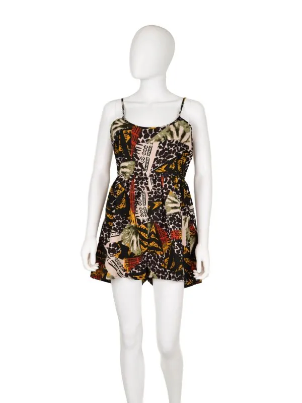 Salopetă Boohoo M | Multicolor, Scurtă, Bretele subțiri, Floral & Tropical, Poliester