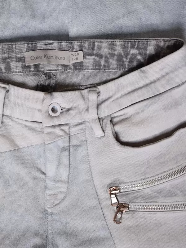 Blugi Calvin Klein US 28 | Bleu, Lungi, Bumbac - Image 3