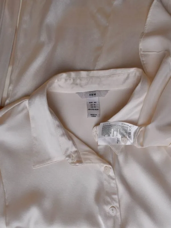Cămașă H&M EU 40 | Crem, Normal, Mătase - Image 4