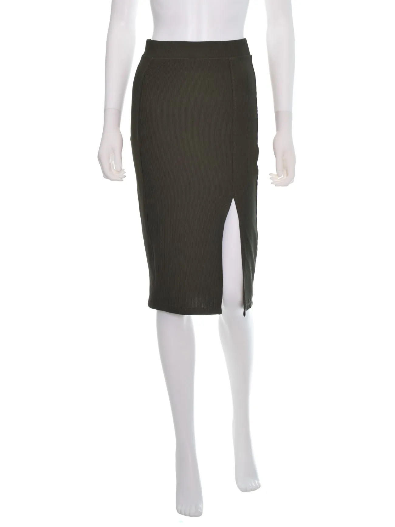 Fustă H&M EU 36 | Khaki, Midi, Poliamidă