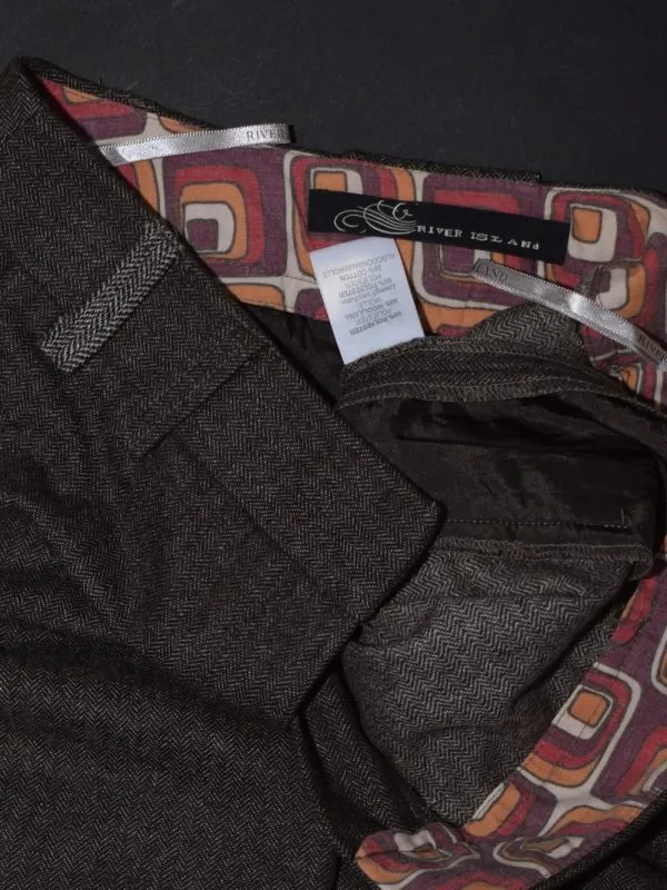 Pantaloni River Island EU 34 | Maro, Scurți, Lână - Image 3