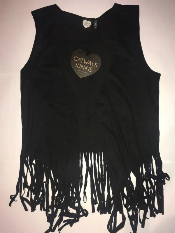 Vestă Catwalk Junkie L | Negru, Fără glugă, Franjuri, Poliester - Image 4