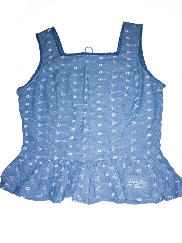 Top Superdry L | Albastru, Normal, Bumbac