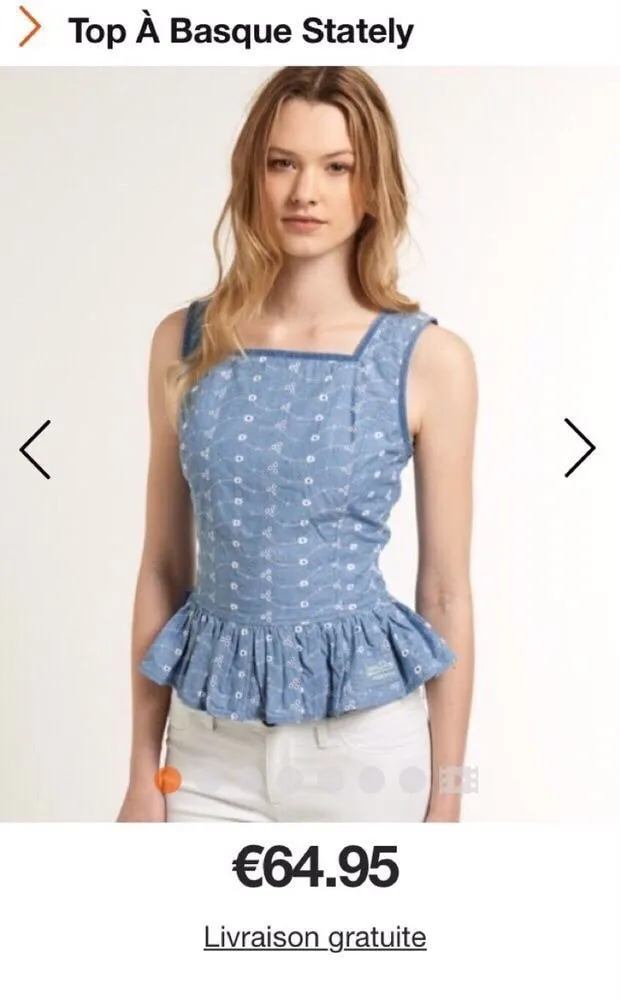 Top Superdry L | Albastru, Normal, Bumbac - Image 4