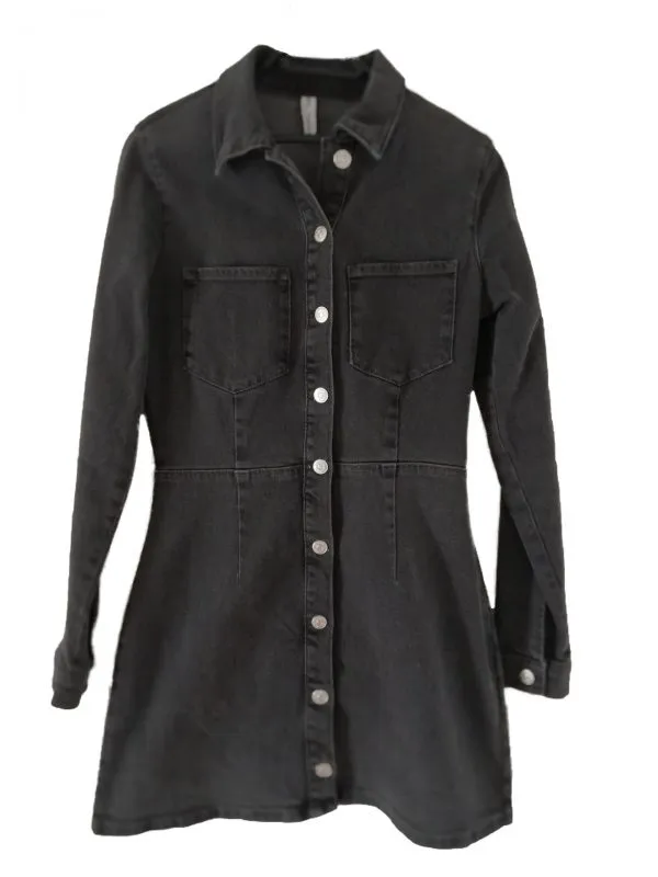 Rochie casual Zara S | Negru, Mini, Bumbac