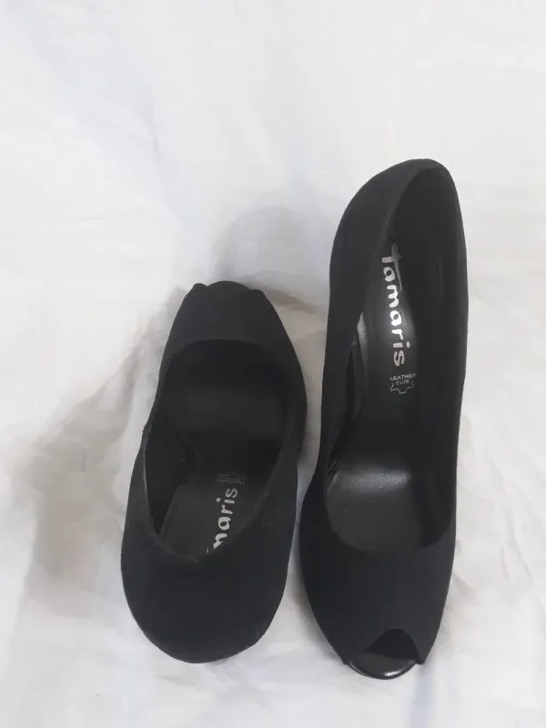 Pantofi cu toc înalt Tamaris EU 38 | Negru, Piele naturală - Image 2