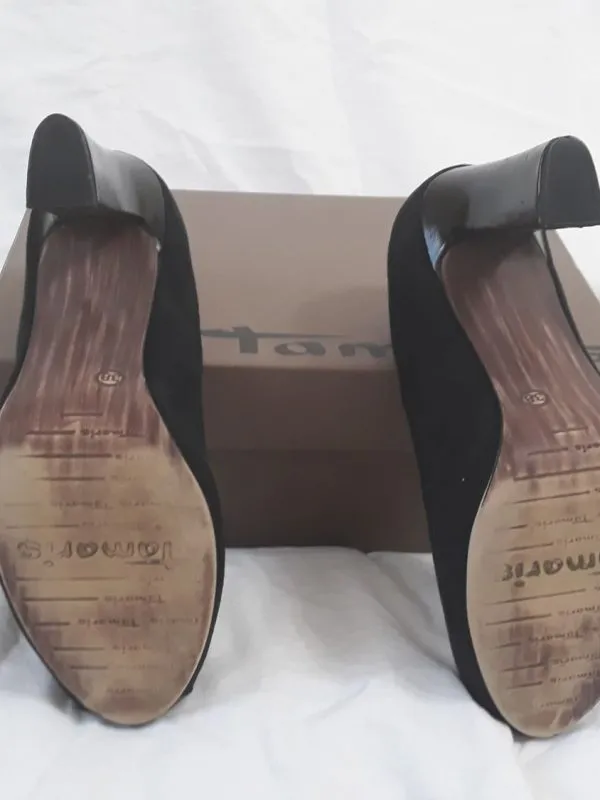 Pantofi cu toc înalt Tamaris EU 38 | Negru, Piele naturală - Image 3