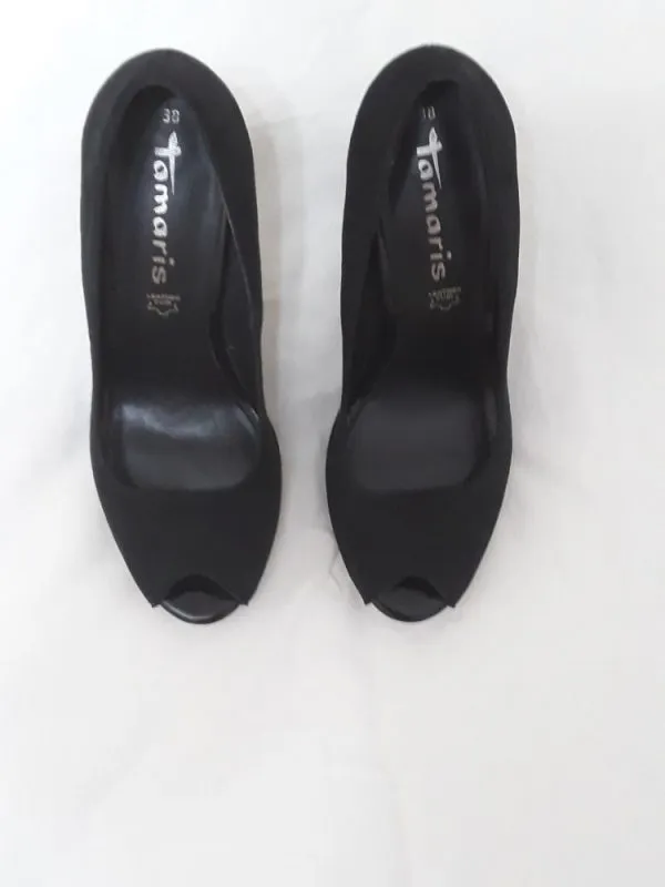 Pantofi cu toc înalt Tamaris EU 38 | Negru, Piele naturală - Image 5