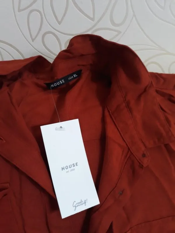 Rochie casual HOUSE XL | Cărămiziu, Midi, Vâscoză - Image 2