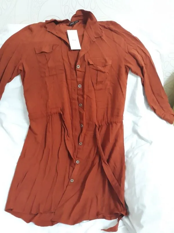 Rochie casual HOUSE XL | Cărămiziu, Midi, Vâscoză - Image 3