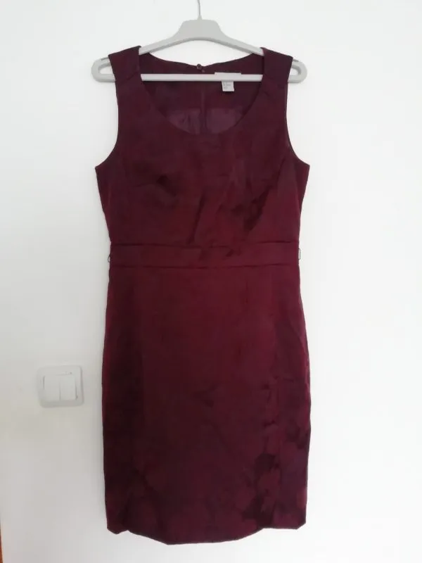 Rochie office H&M EU 38 | Burgundy, Midi, Bumbac - Image 4
