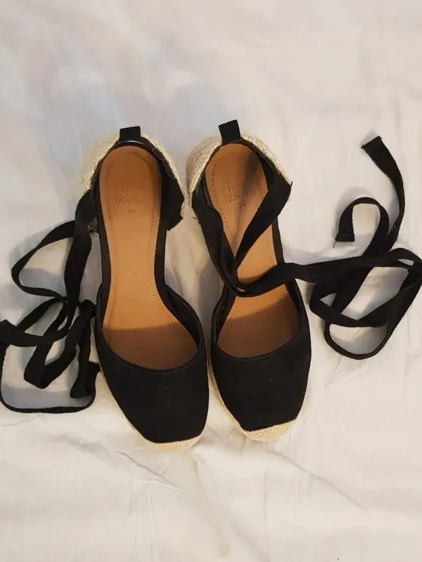 Sandale cu toc H&M EU 36 | Negru, Piele naturală - Image 2