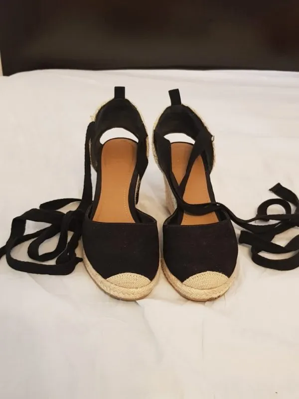 Sandale cu toc H&M EU 36 | Negru, Piele naturală - Image 3