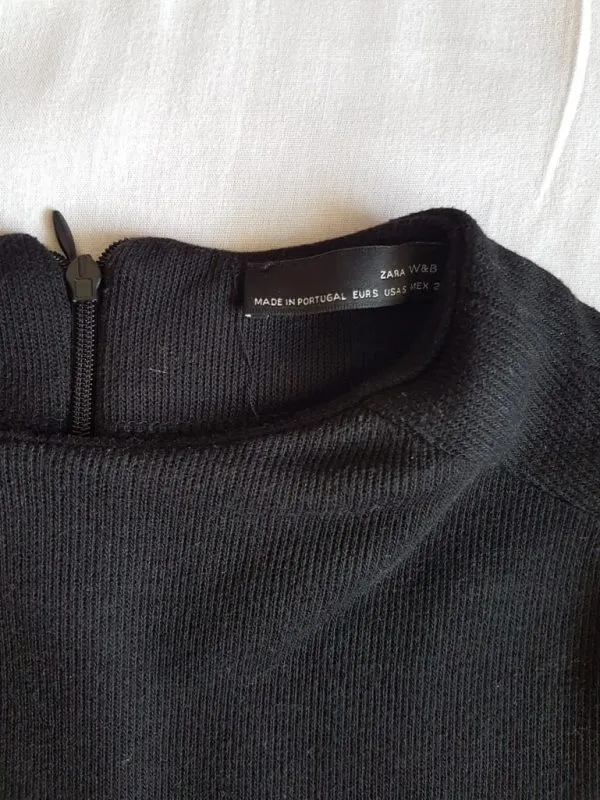 Rochie casual Zara S | Negru, Mini, Bumbac - Image 3