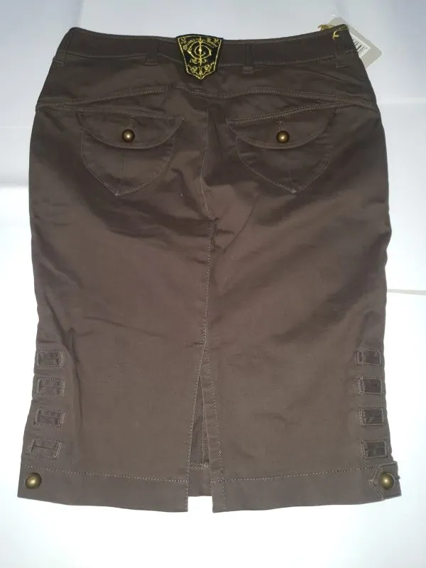 Fustă Guess XS | Maro, Midi, Bumbac - Image 4