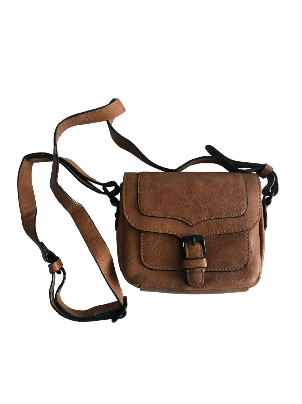 Geantă de umăr Zara | Maro, Piele naturală