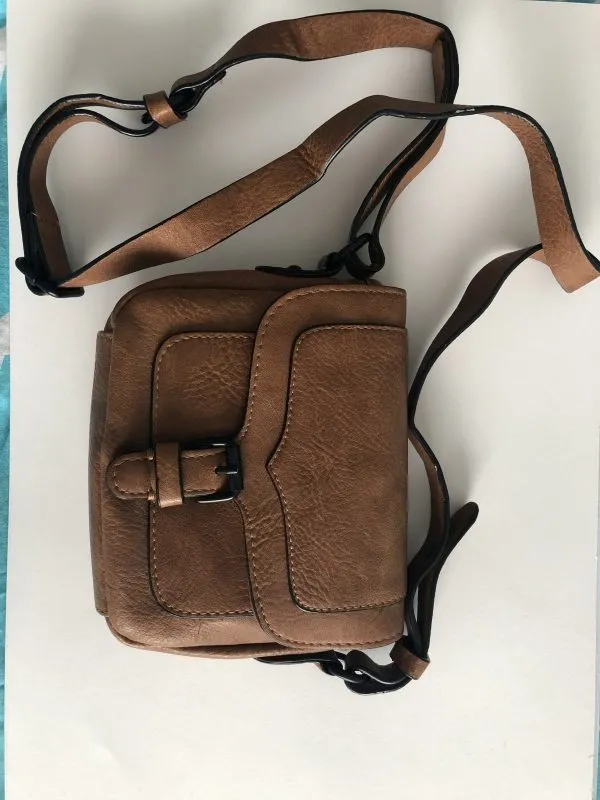 Geantă de umăr Zara | Maro, Piele naturală - Image 2