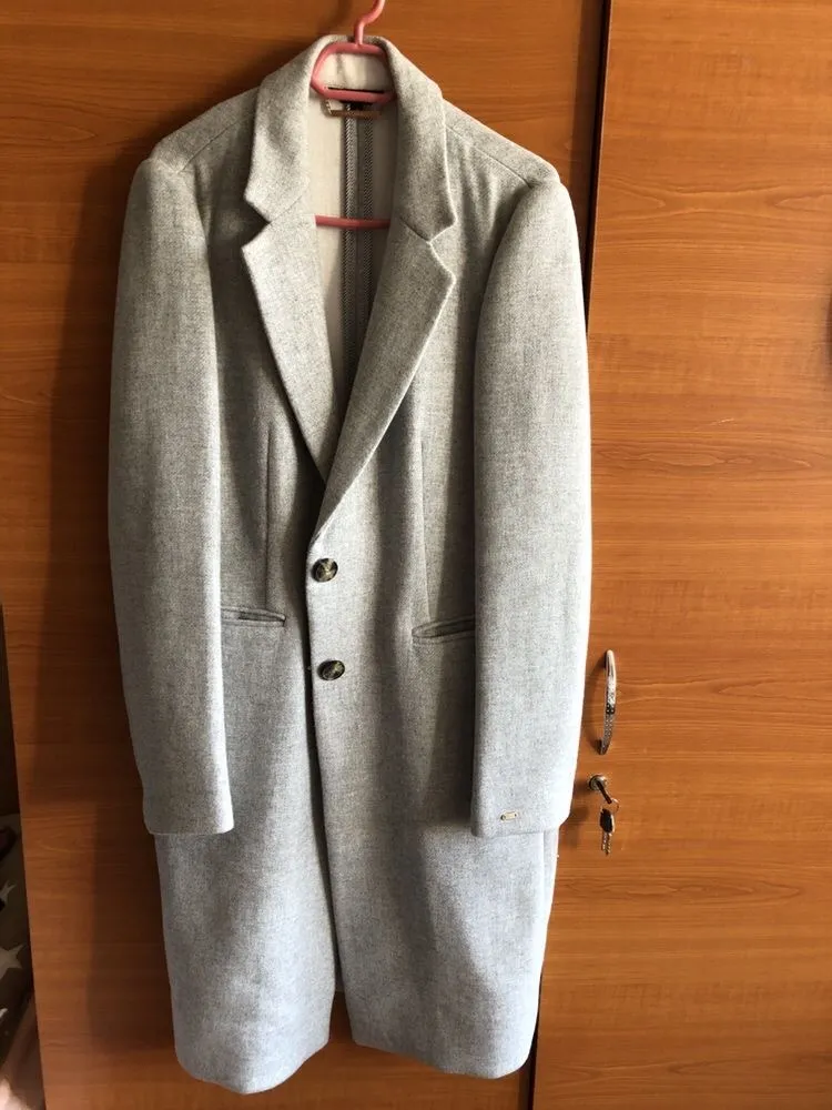 Palton lung Tommy Hilfiger M | Gri, Fără glugă - Image 2
