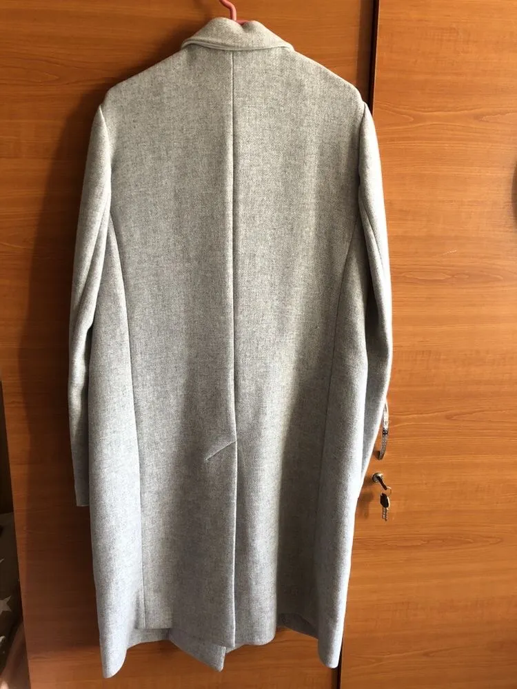 Palton lung Tommy Hilfiger M | Gri, Fără glugă - Image 3