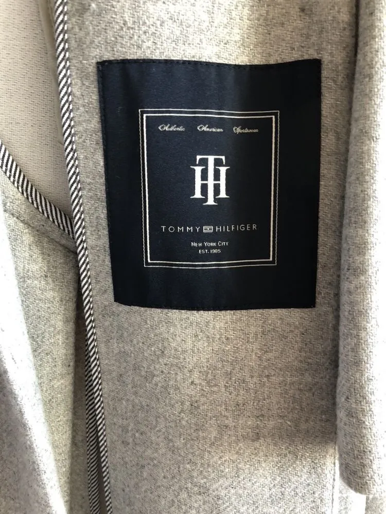 Palton lung Tommy Hilfiger M | Gri, Fără glugă - Image 4