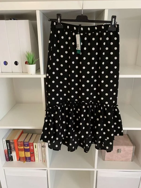 Fustă H&M S-M | Negru, Midi, Poliester - Image 4