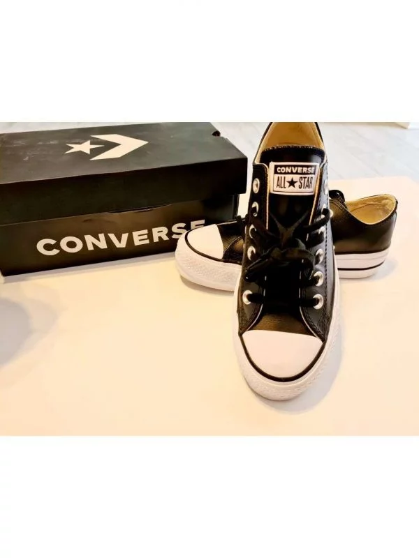 Teniși Converse EU 36.5 | Negru, Piele naturală - Image 3