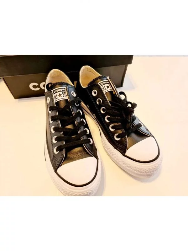 Teniși Converse EU 36.5 | Negru, Piele naturală - Image 4