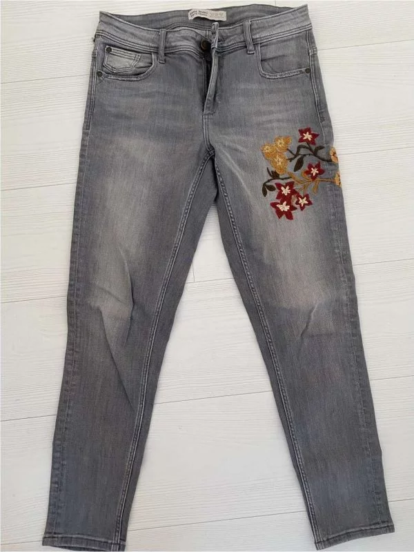 Blugi Zara EU 30 | Gri, Lungi, Bumbac - Image 2