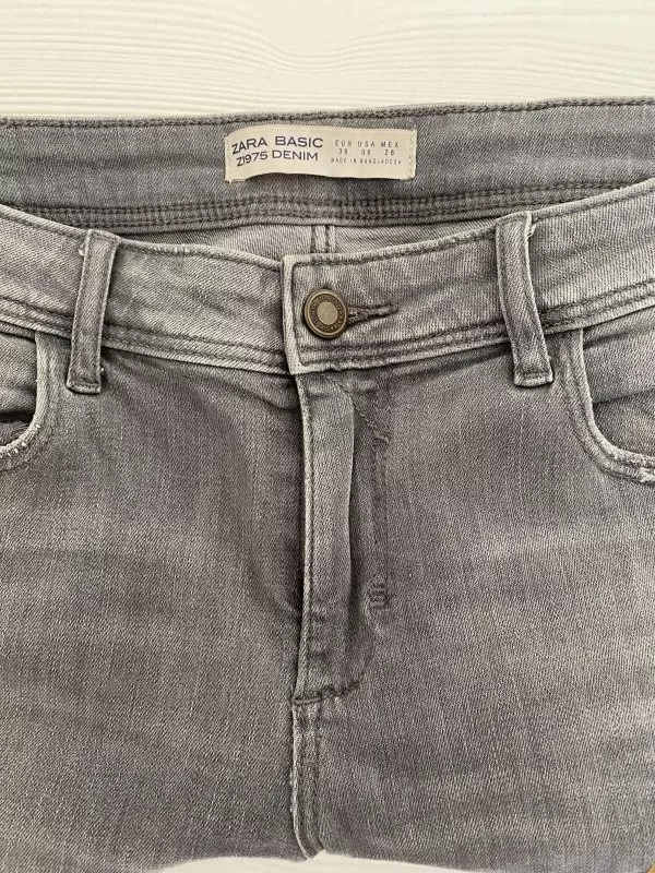 Blugi Zara EU 30 | Gri, Lungi, Bumbac - Image 5