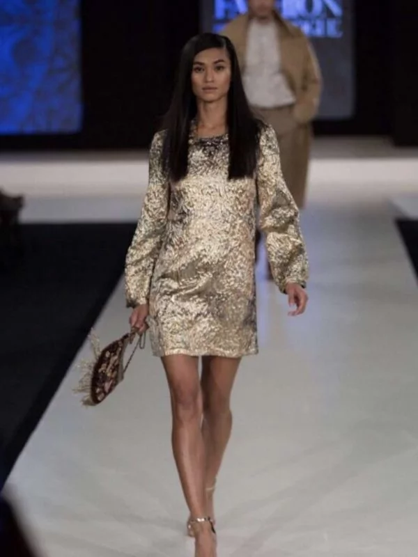 Rochie de seară Zara S | Auriu, Mini - Image 2