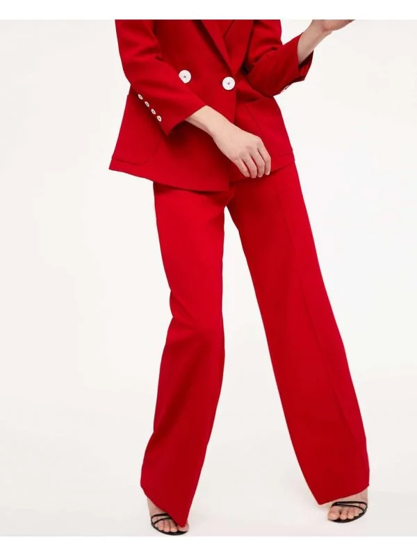 Pantaloni Zara L | Roșu, Lungi - Image 3