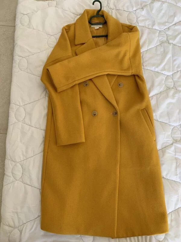 Palton din lână H&M EU 36 | Galben, Fără glugă, Lână - Image 4