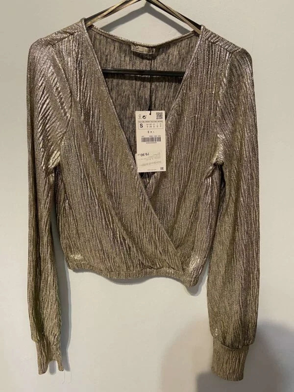 Bluză Zara S | Auriu, Normal, Elastan - Image 2