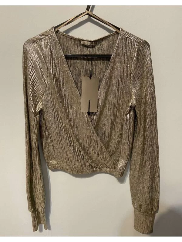 Bluză Zara S | Auriu, Normal, Elastan - Image 5