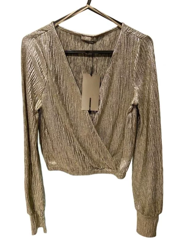 Bluză Zara S | Auriu, Normal, Elastan