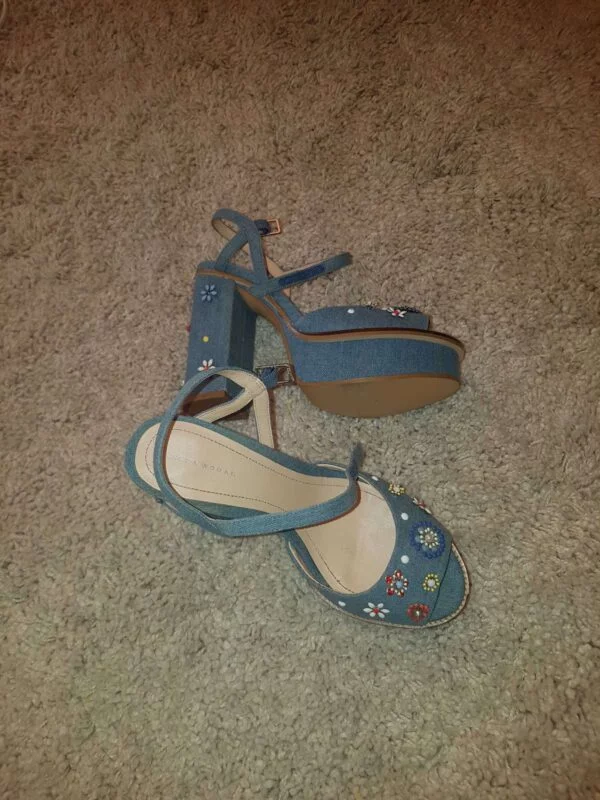 Sandale Zara EU 39 | Bleu, Denim - Image 2