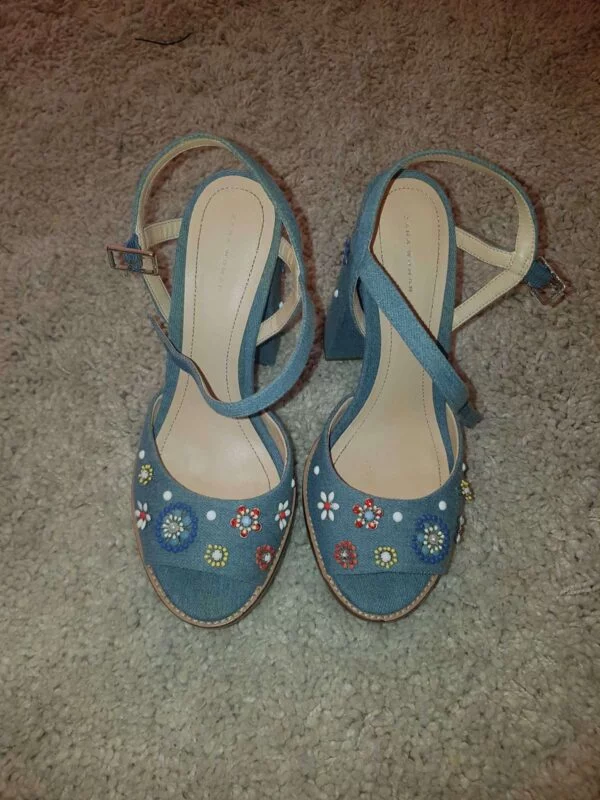 Sandale Zara EU 39 | Bleu, Denim - Image 3
