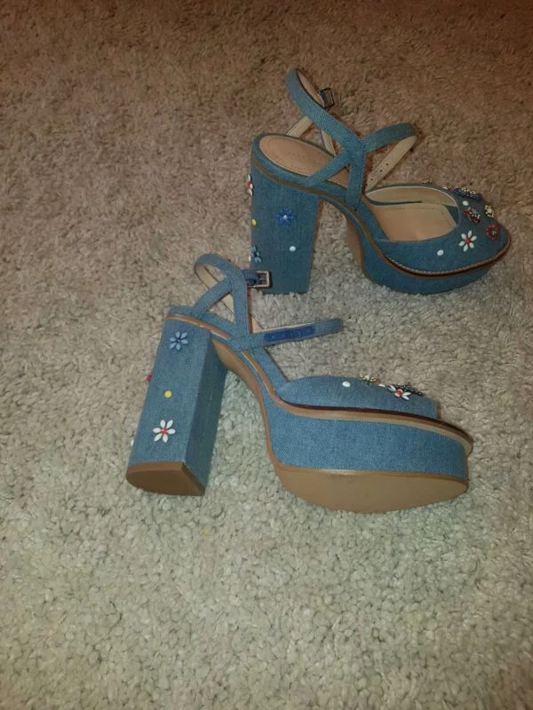 Sandale Zara EU 39 | Bleu, Denim - Image 4