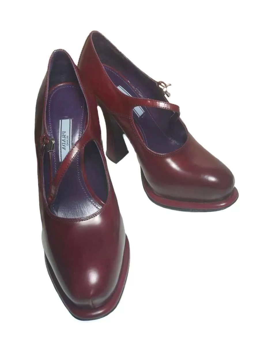 Pantofi cu toc înalt Prada EU 37 | Cărămiziu, Piele naturală